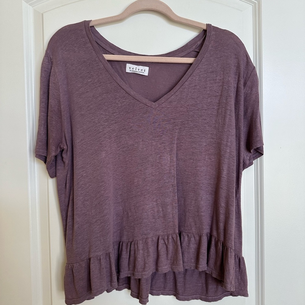 Velvet Women's Purple V-Neck Top